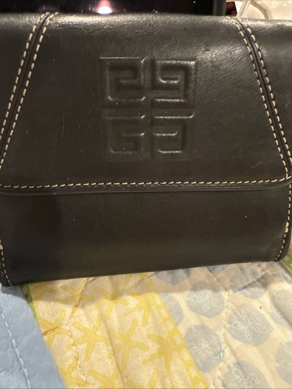 Givenchy Black Leather wallet with Embossed Logo authentic